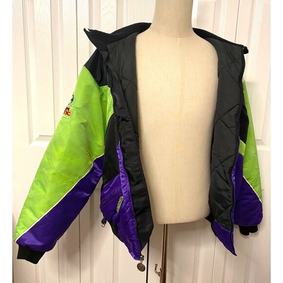 VTG 90s Arctic Cat Wear Jacket Snowmobile Racing Coat Mens XL USA Made Neons - Picture 7 of 16
